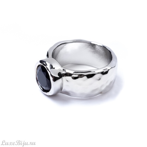 Кольцо Moon Paris, Ringo, с кристаллом, MR-22.03-002 черный, 16,5