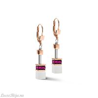 Серьги Coeur de Lion White&Pink Rose Gold, 4013/20-0400