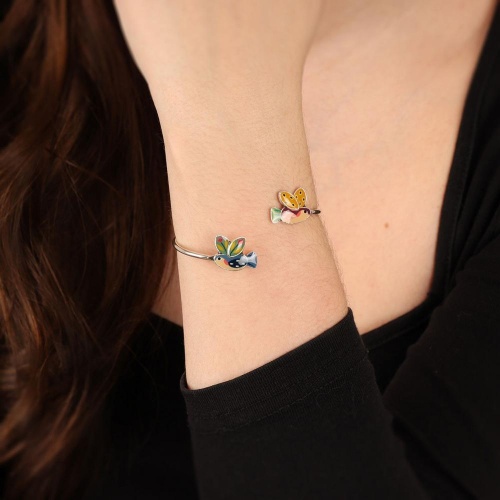 Браслет TARATATA, Dans les nuages, кафф, с цветной смолой, TT-H24-03303-10M серебристый фото 3