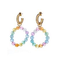 Серьги Lanzerotti, Hello babe!, полукольца, с селенитом, LZ-25.07-200 розовый