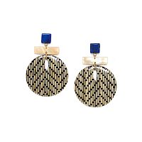 Серьги Nature Bijoux, Madam Bogolan, растит.волокно в смоле,перламутр,лазурит, NB23.2-12-78760 бежевый