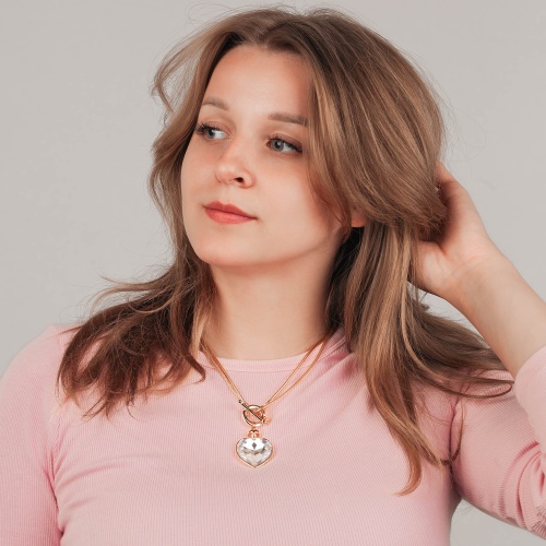 Колье Fiora Luna Crystal Heart Togl, LN5237 G фото 4