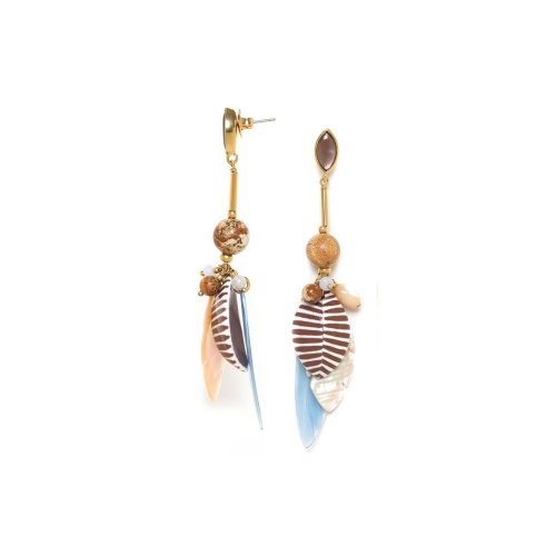 Серьги Nature Bijoux, Euphoria, перламутр, ракушка,яшма, халцедон, опал, NB24.1-12-79131 голубой фото 2