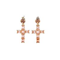 Серьги Moon Paris, Ringo Queen, с крестом и кристаллами, MRQ-26.01-002 золотистый