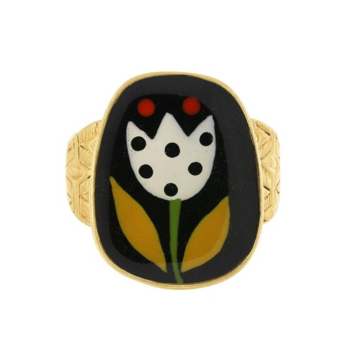 Кольцо TARATATA, Jeu De L`oie, разъемное, с цветной смолой, TT-H24-01401-202 черный фото 2