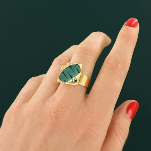 Кольцо TARATATA, Sushi, разъемное, со смолой и бусинами, TT-T25-06408-204 синий фото 4