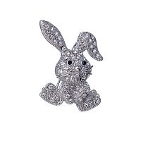 Брошь Moon Paris, Сhristmas, заяц, MCH-22.12-001 серебристый