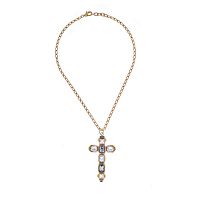 Колье Celeste G, с подвеской-крестом, Swarovski, CS26.1-1141 хрустальный