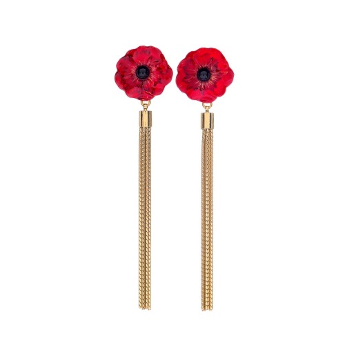 Серьги TARATATA, Carmen, смола, слюдяной порошок, агат, TT-W25-04942-203 красный