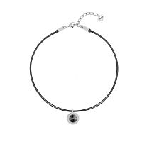 Колье VIDDA, Sweet, кожаное, с кристаллом Swarovski, VD24.1-01868 серый
