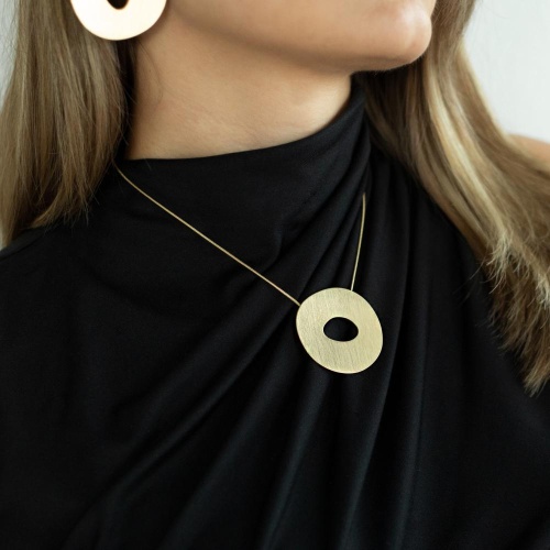 Колье Dansk Copenhagen, Alaya, с подвеской неправильного овала, DNSK25.2-9C2407003 золотистый фото 2