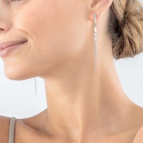 Серьги Coeur de Lion White-Silver, 6005/21-1417 фото 2