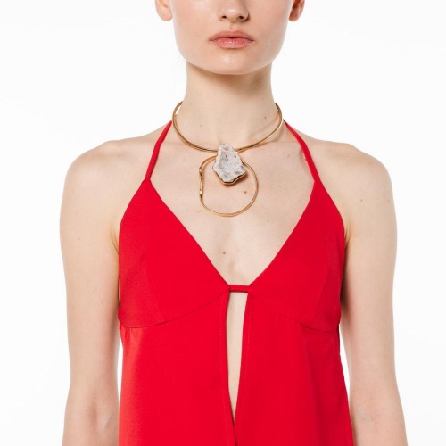 Колье Katerina Vassou, Alstroemeria, гривна, с агатом, KV26.1-308951GWHITE белый фото 4