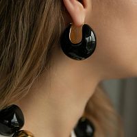 Серьги Francesca Bianchi, кольца, с эмалью, FB25.2-14S черный