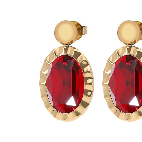 Серьги Qudo TIVOLA UNICA big (G/P) Siam 2,65cm, 332004 фото 5