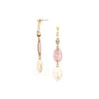 Серьги Nature Bijoux, Alhambra, перламутр, говлит, пейзажная яшма, NB25.1-12-90023 коричневый