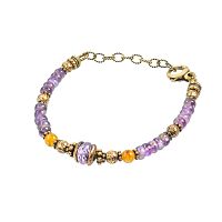 Браслет Alcozer&J, с аметистом и цитрином, AL-B48EG25-R фиолетовый