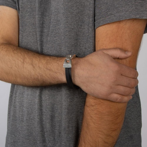 Браслет Tra-la-ra, Cuero, кожаный, TLR24-504P015 черный фото 3