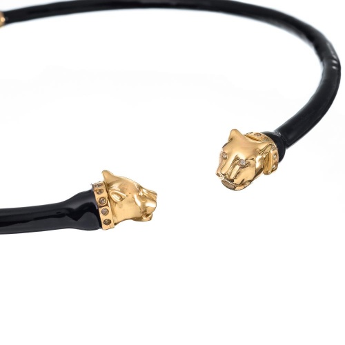 Колье Polina Firenze, гривна, пантера с кристаллами и эмалью, PF26.1-CL2181 золотистый фото 2