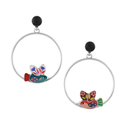 Серьги TARATATA, Dans les nuages, асимметричные, с цветной смолой, TT-H24-03923-10M серебристый