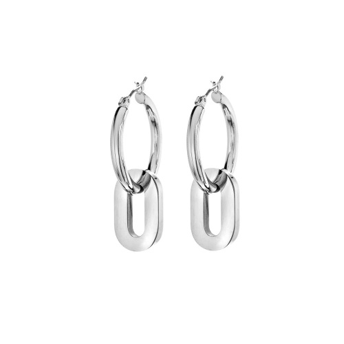 Серьги Moon Paris, Ringo, с подвеской в форме овала, MR-26.01-011 серебристый