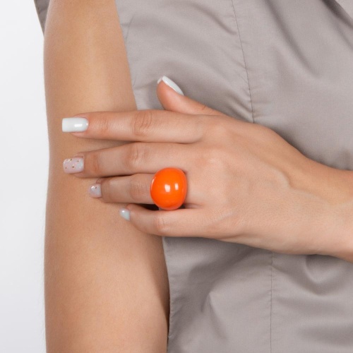 Кольцо Laguna, Sonata, из смолы, LF-53781 оранжевый, 18,5 фото 2