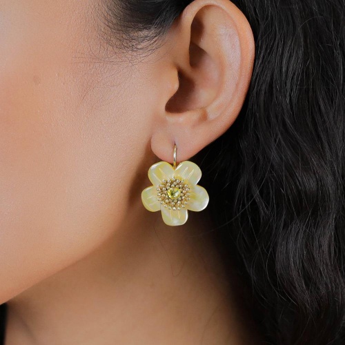 Серьги Franck Herval, Goldie, с перламутром и кристаллом, FH26.1-12-70211 золотистый фото 3