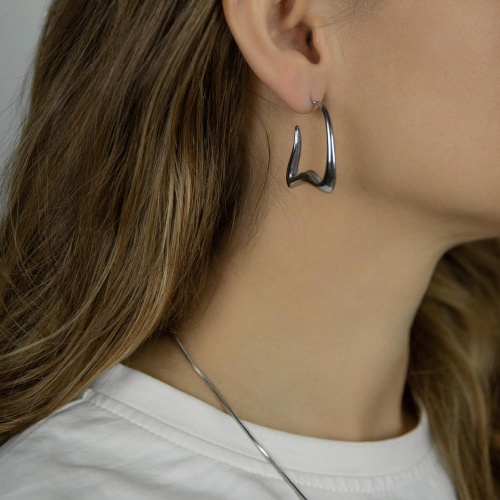 Серьги Moon Paris, Steel, полукольца, MS-26.01-016 серебристый фото 2