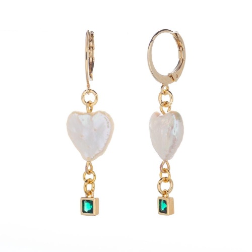 Серьги Lanzerotti, Splendore, с жемчугом и цирконием, LZ-24.08-346 зеленый