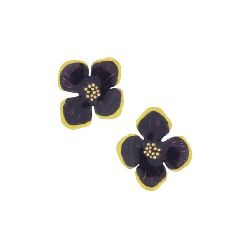 Серьги TARATATA, Hortensia, смола, золотая краска, микрошарики, TT-H25-13905-109 фиолетовый