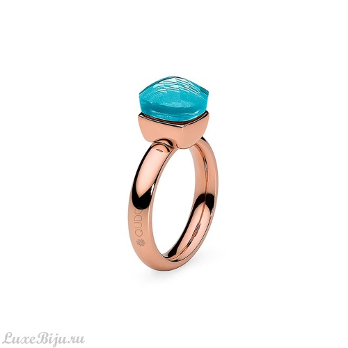 Кольцо Qudo Firenze aqua 17.2 мм 610081/17.2 BL/RG