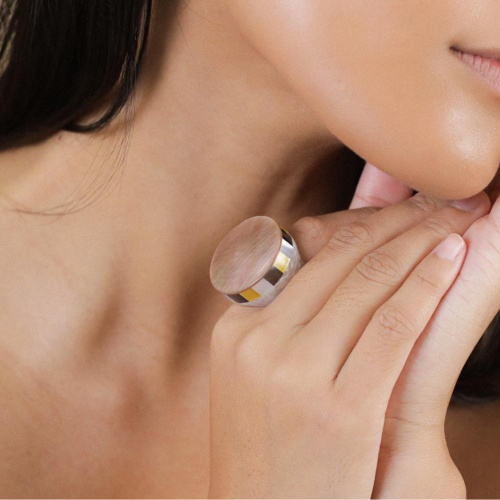 Кольцо Nature Bijoux, San Lazzaro, из перламутра, NB25.2-19-25850 бежевый, 17,5 фото 5