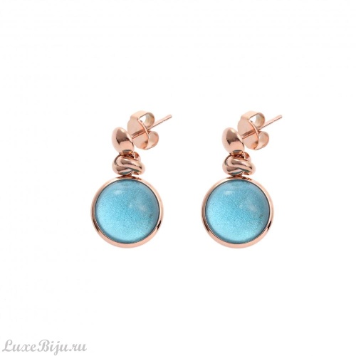 Серьги Qudo Caneva Big aqua 312752 BL/RG фото 3