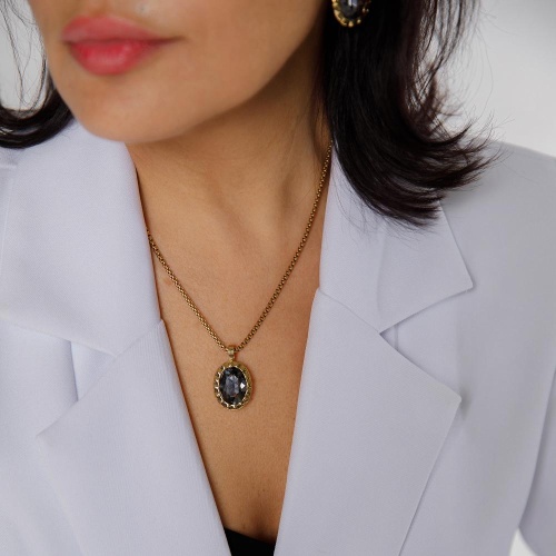 Колье Qudo TIVOLA UNICA big (G/P) Silver night 3cm, 420615 фото 4