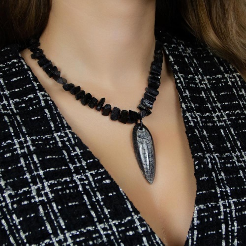 Колье Lanzerotti, Pianoforte, с ортоцерасом, турмалином и кристаллами, LZ-26.01-015 черный фото 3