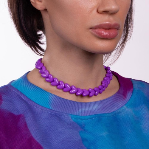 Колье Moon Paris, Valentine, с акриловыми сердцами, MVL-22.12-001 сиреневый фото 3