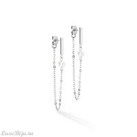 Серьги Coeur de Lion White-Silver, 5076/21-1417