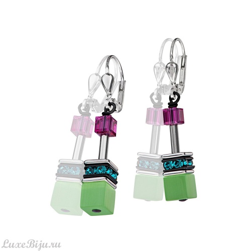 Серьги Coeur de Lion Green-Pink 2838/20-0504