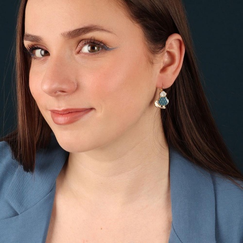 Серьги TARATATA, Chardon bleu, с цветной смолой, TT-H24-09767-204 синий фото 2