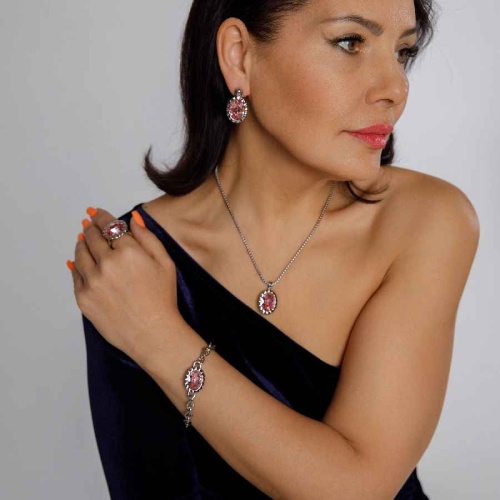 Серьги Qudo TIVOLA UNICA big (S/P) Light rose 2,65cm, 332030 фото 2