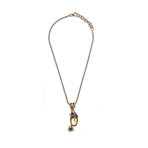 Колье Alcozer&J, раухтопаз, изумруд, гранат, сапфир, AL2512-C118DY25 золотистый фото 2