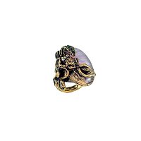 Кольцо Alcozer&J, кунцит, жемчуг, сапфир, Swarovski, AL-A68PS25-R розовый