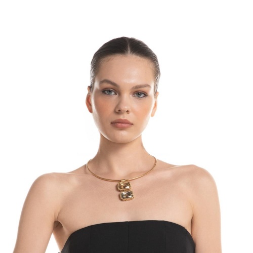 Колье Katerina Vassou, Axial Tilt, гривна с кристаллами, KV26.1-404962GSHADOW янтарный фото 3