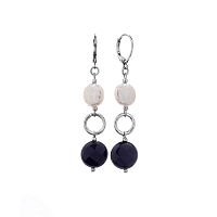 Серьги Lanzerotti, Pianoforte, с жемчугом и ониксом, LZ-25.12-378 черный