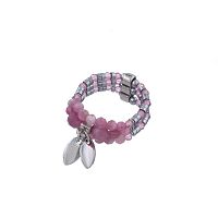 Кольцо Lanzerotti, Glicine, стрейч, с турмалином и гематитом, LZ-24.04-174 розовый
