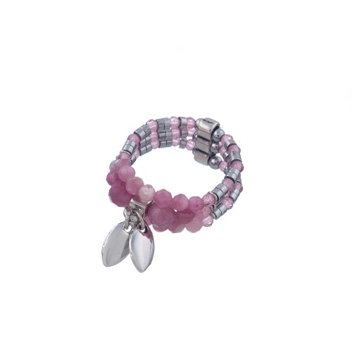 Кольцо Lanzerotti, Glicine, стрейч, с турмалином и гематитом, LZ-24.04-174 розовый