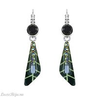 Серьги TARATATA, Gingko, с бусинами, стразами, кристаллом, смолой, TT-H22-07764-104 синий