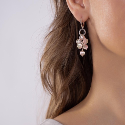 Серьги Lanzerotti, Hello babe!, с селенитом и перламутром, LZ-25.07-207 розовый фото 2