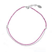 Колье Lanzerotti, Monroe, турмалин, жемчуг, кристаллы, LZ-23.07-252 розовый