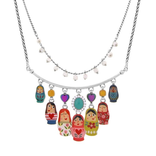 Колье TARATATA, Nanas, с цветной смолой, бусинами и гематитом, TT-W24-03105-10M серебристый фото 2
